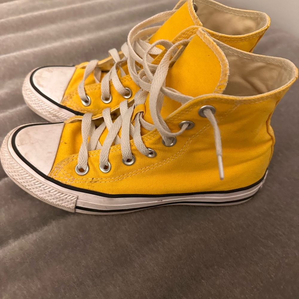 Yellow converse all star high top